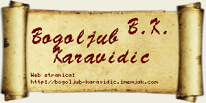 Bogoljub Karavidić vizit kartica